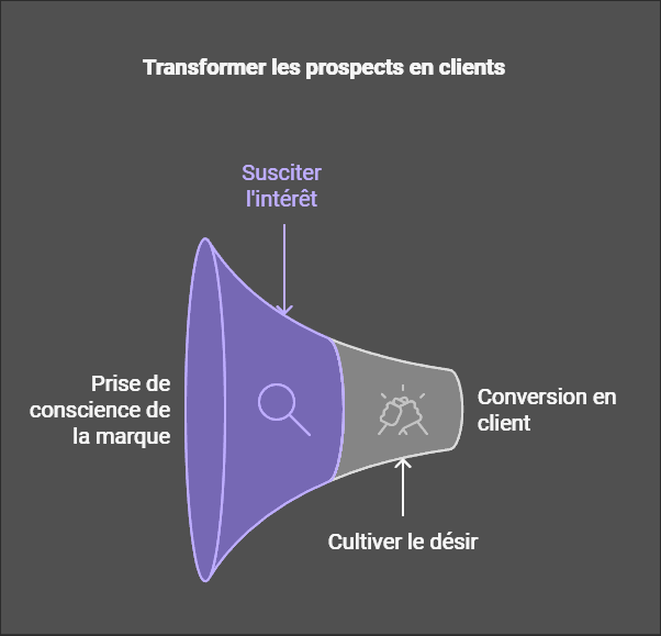 Graphique des étapes de l'entonnoir conversion.